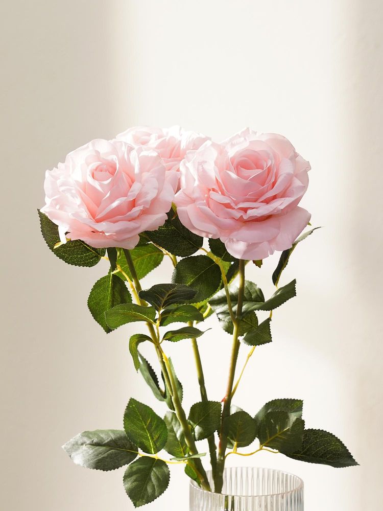 Pure Home + Living Blush Pink Artificial Rose Flower Stem - Single-image-8