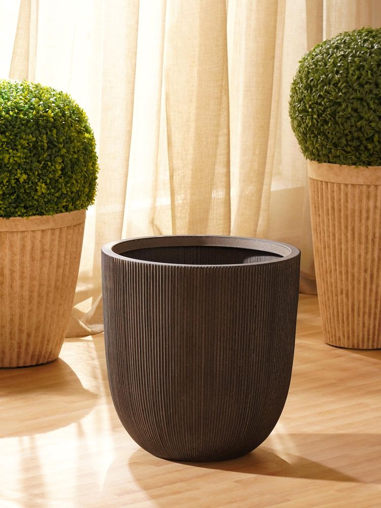Pure Home + Living Black Recycled Plastic Pot - Large-image-0