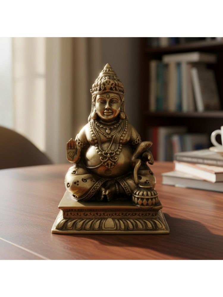 eCraftIndia Golden Brass Kuber Murti For Home Temple-picture-30