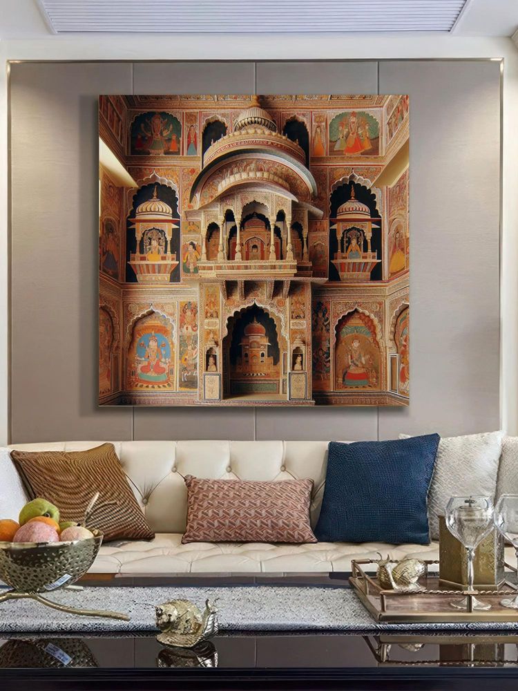 999Store Architectural Art Print - Intricate Interior With Richly Decorated Murals And Carvings-image-30