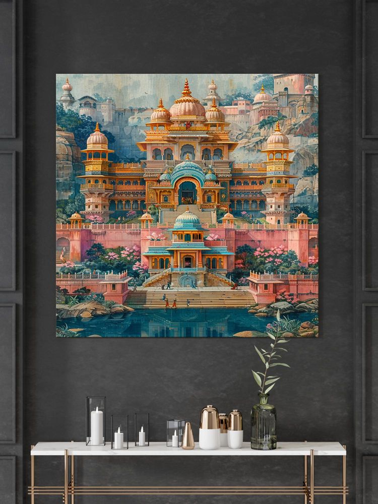 999Store A Richly Detailed Illustration Of A Grand Indian Palace Indian Paintings-picture-11