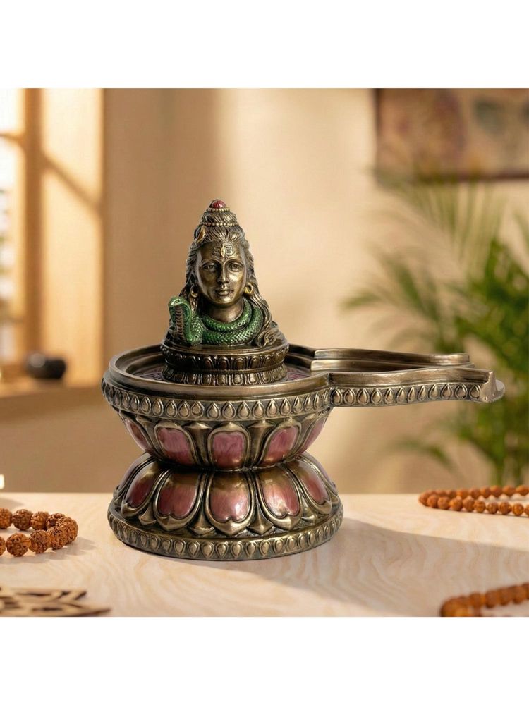 eCraftIndia Resin Shivling With Lord Shiva Statue Shivling For Home Temple-image-6