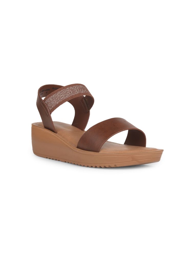 Bata Women Brown Wedges Heels-image-41