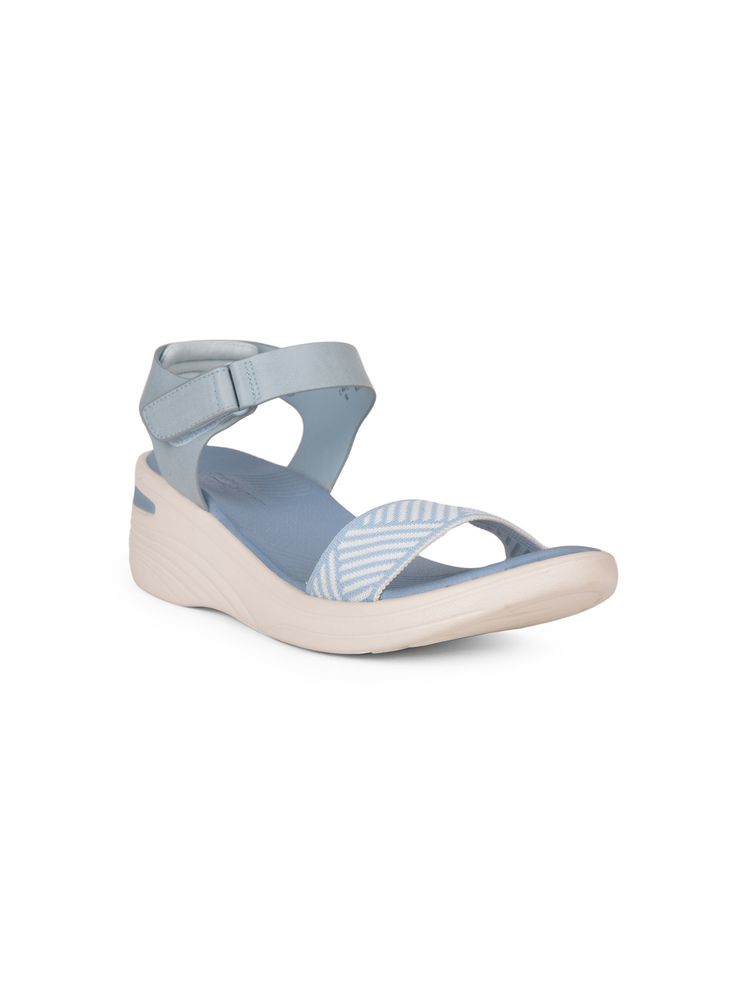 Bata Comfit Women Blue Wedges Heels-image-2