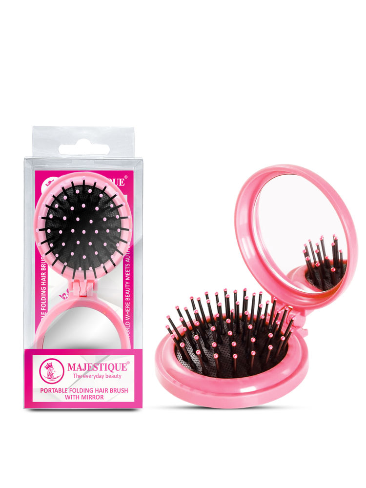 Majestique Portable Folding Hair Brush With Mirror-picture-12