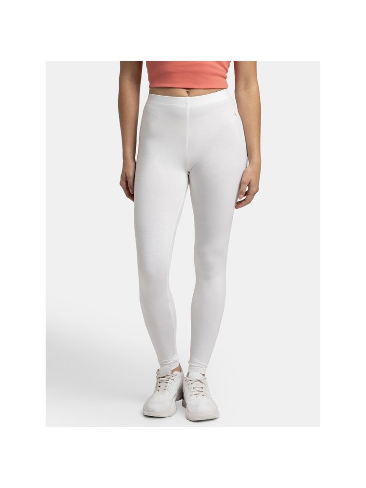 Jockey AW87 Women Super Combed Cotton Elastane Stretch Leggings - White-picture-15