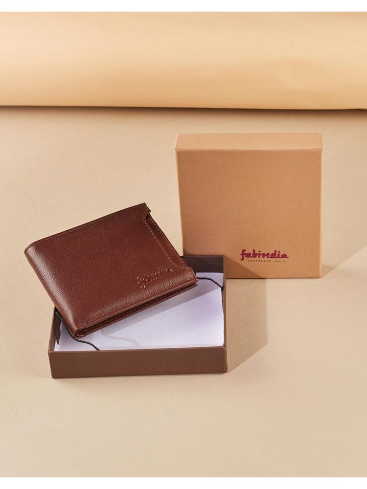 Fabindia Brown Leather Flap Wallet-image-16