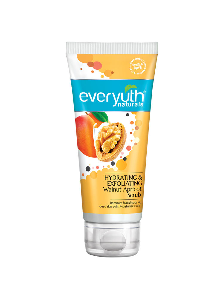 Everyuth Naturals Hydrating & Exfoliating Walnut Apricot Scrub, Gentle Face Scrub