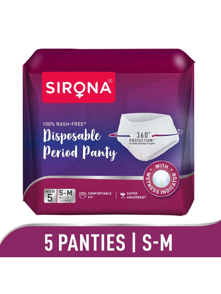 Sirona Disposable Period Panties For Heavy Flow, 360° Leakage & Rash Free Protection (S-M Size)-picture-13