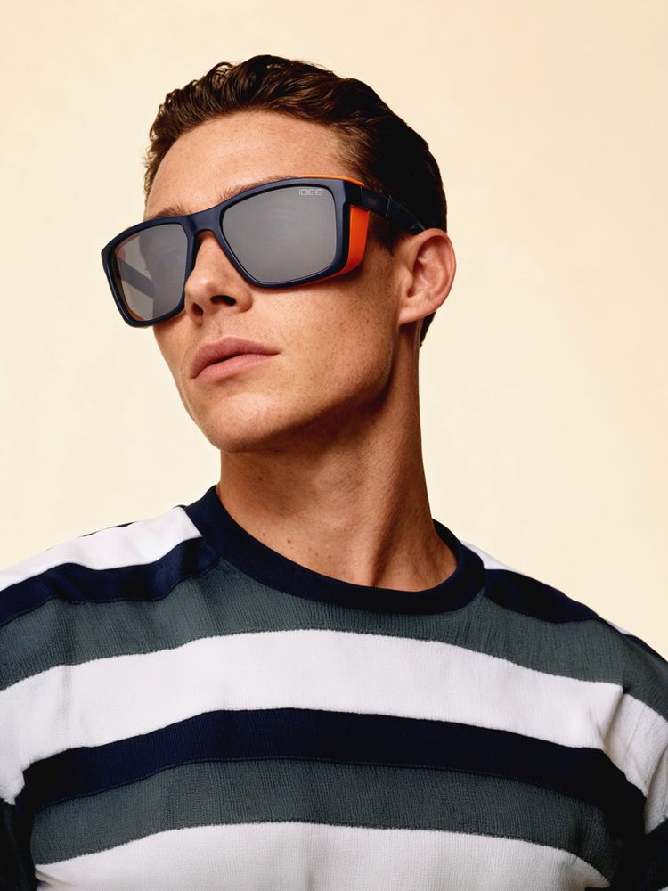 IDEE Grey Rectangle 100% Uv Protected Sunglasses For Men Size 59-picture-25
