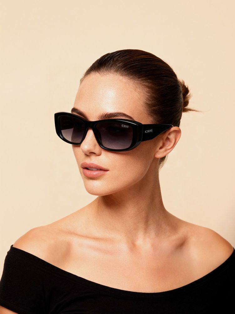 IDEE Grey Rectangle 100% Uv Protected Sunglasses For Women Size 57-picture-19