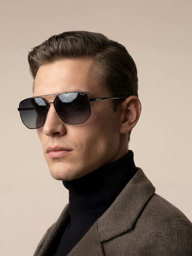 police accessories Police Men Full UV Protected Grey Lens Irregular Sunglasses (61)-picture-19