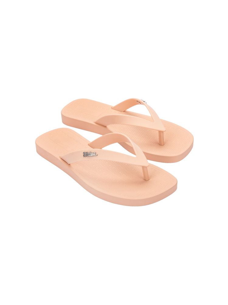 Melissa Sun Long Beach Ad Beige Solid Flipflops-picture-12
