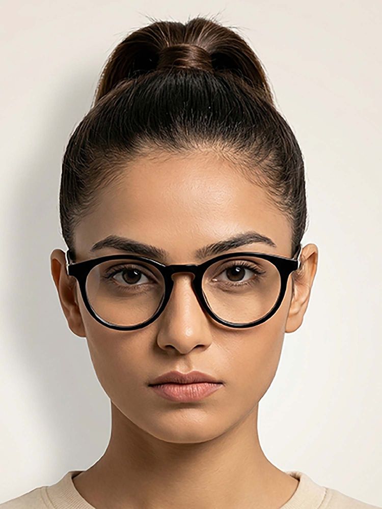 ROYAL SON Plastic Black Lens Round Blue Light Eyeglass Frames for Unisex-Sf-Rs1111-C1 (47)-picture-41