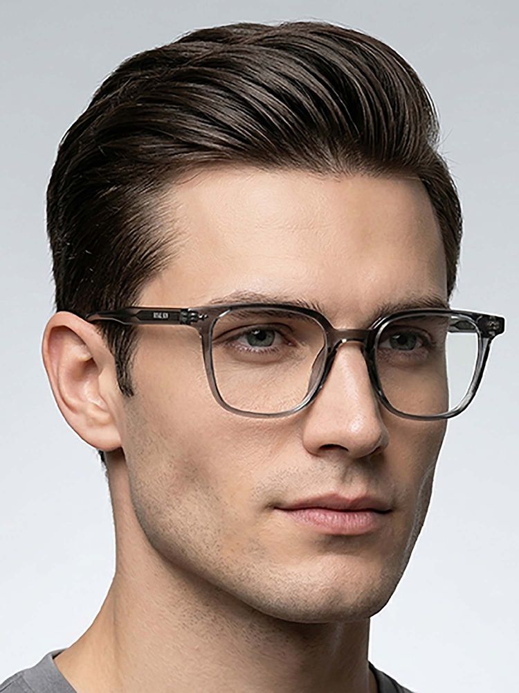ROYAL SON Plastic Grey Lens Square Blue Light Eyeglass Frames for Unisex-Sf-Rs1112-C2 (50)-image-1