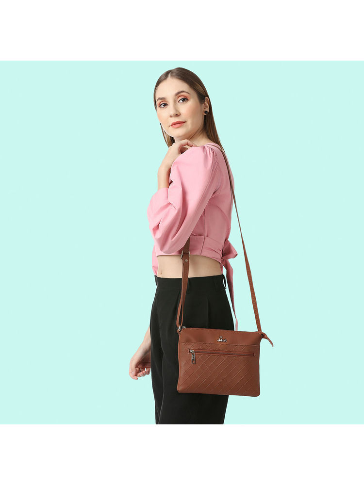 Lavie Women’s Slim Topzip Sling Handbag (Tan) (M)-picture-27