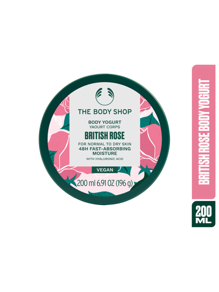 The Body Shop British Rose Body Yogurt, 48-Hour Hydration , Rose & Shea Butter
