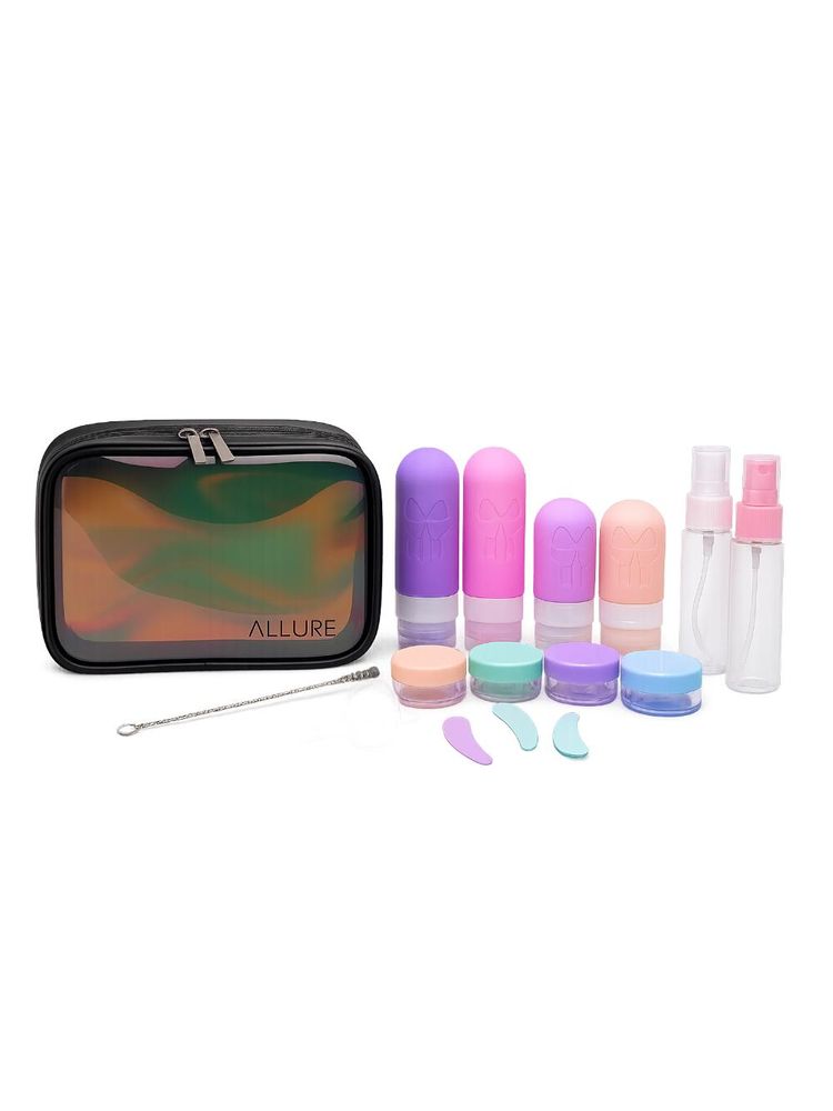 Allure Travel Bottle Set With Cosmetic Storage Bag-picture-34