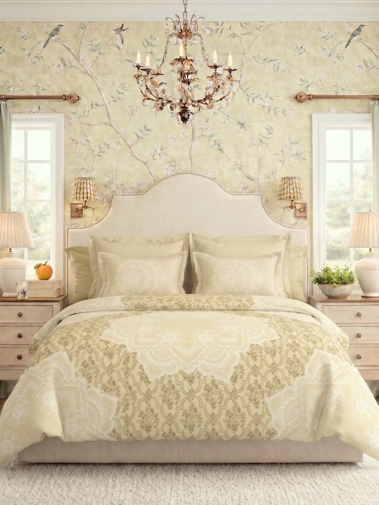 the White Moss Heirloom Beige 250Tc Ivy Living Bedsheet with 2 Pillow Covers (King)-image-41
