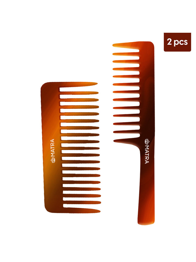 Matra Wide Teeth Shampoo Hair Combs Detangling Broad Tooth With Handle Anti-Breakage & Frizz-picture-10