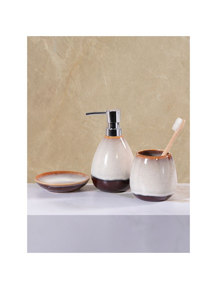 OBSESSIONS Beige Ceramic Luxury Bathroom (Set of 3)-image-47