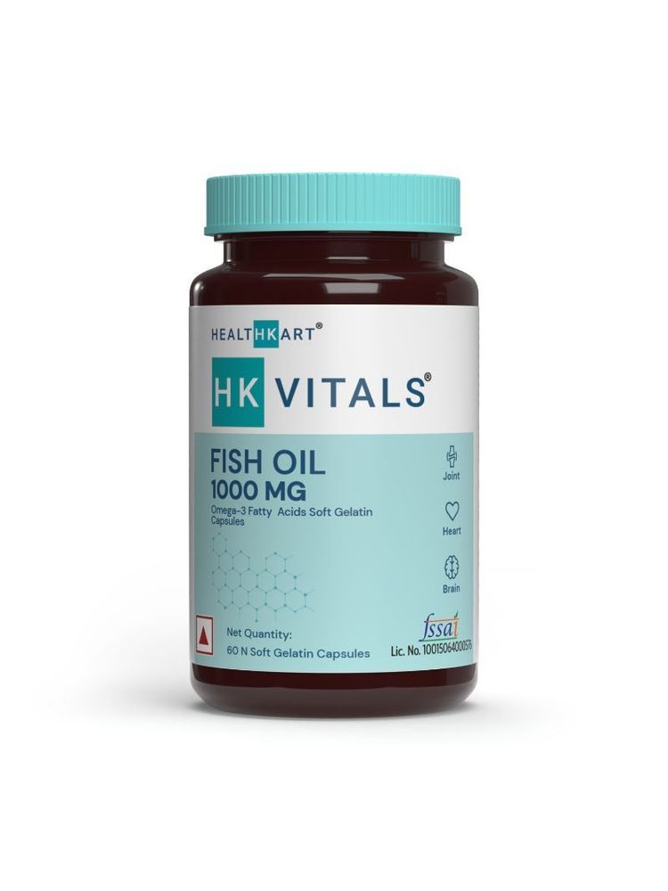 HealthKart HK Vitals Fish Oil Capsules 1000mg Omega3 with 180mg EPA and 120mg DHA
