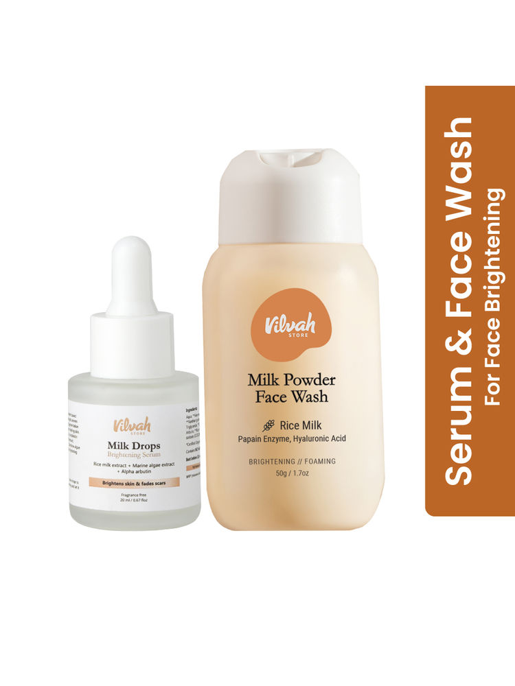 VILVAH Face Brightening Combo with Milk Face Wash & Milk Face Serum