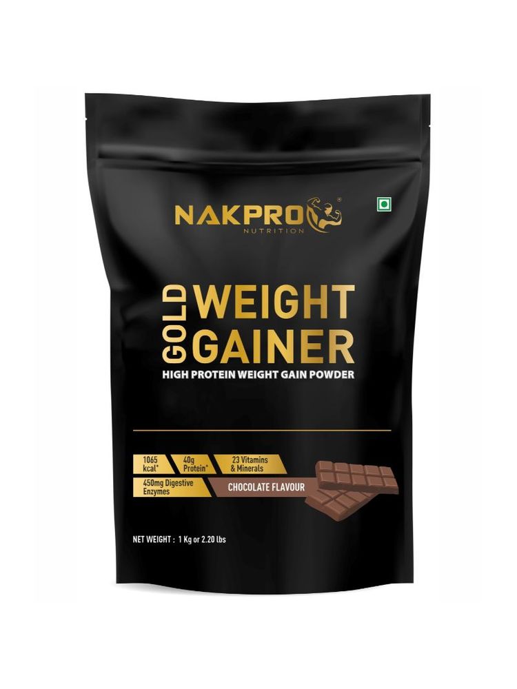 NAKPRO Weight Gainer, High Protein & High Calorie Weight Gain Protein Powder - Chocolate