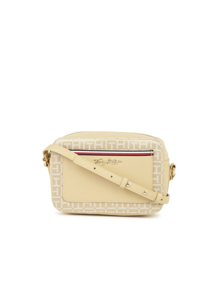 tommy hilfiger accessories Tommy Hilfiger Logo Beige Pu Sling Bag-picture-21