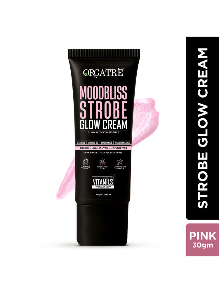Orgatre Strobe Cream Pink - Instant Glow Highlighter, Primer & Moisturizer Makeup Finish Highlighter-image-49