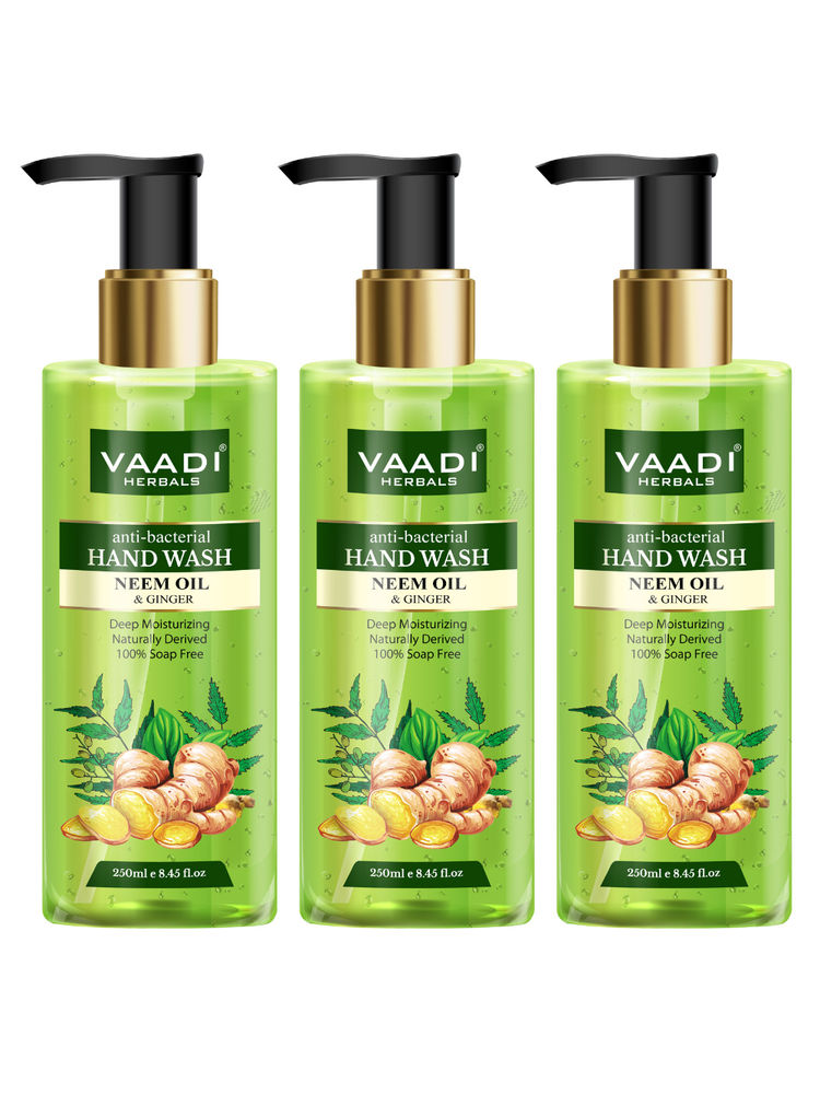 Vaadi Herbals Anti - Bacterial Neem Oil & Ginger Hand Wash - Pack of 3-image-4
