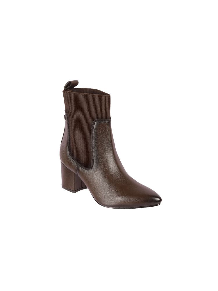 Metro Women Brown Chelsea Boots-image-3