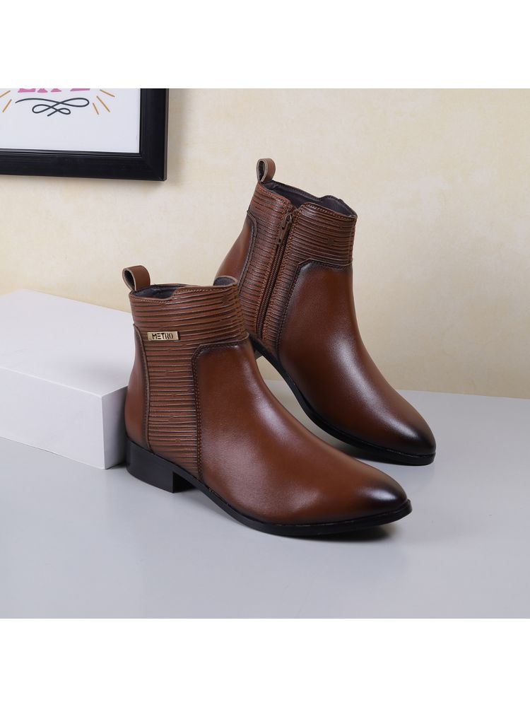 Metro Women Tan Chelsea Boots-picture-24