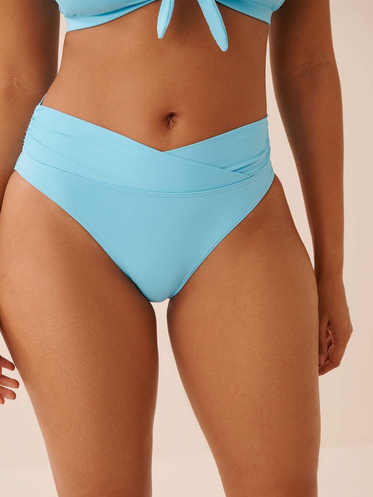 La Vie En Rose Blue Island Crossover High Waist Bikini Bottom-image-12