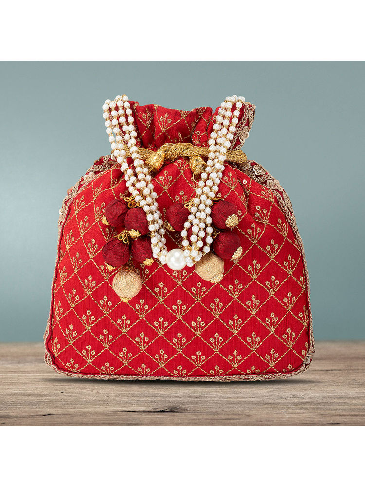 Peora Potli Bags for Women Evening Bag Clutch Ethnic Bride Purse with Drawstring (P26R)