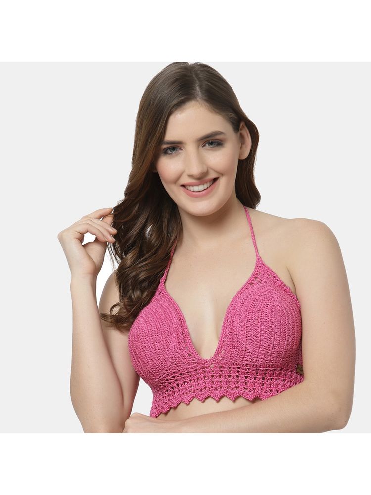 Velvery Handcrafted Padded Bralette Top -Pink-picture-18