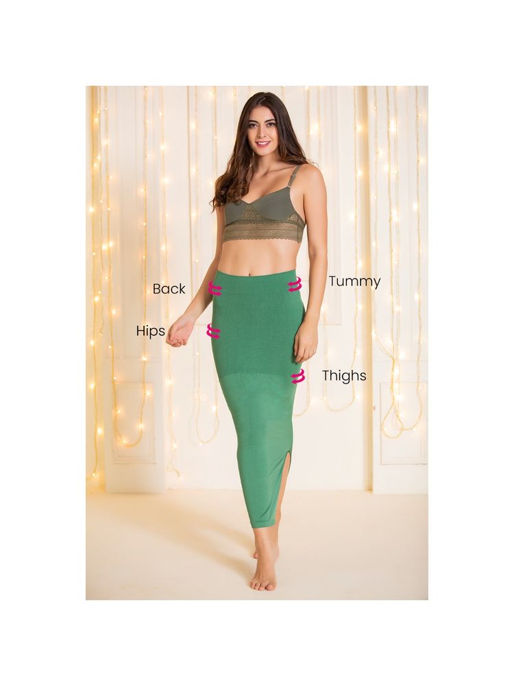 Clovia Saree Shapewear - Green-picture-24