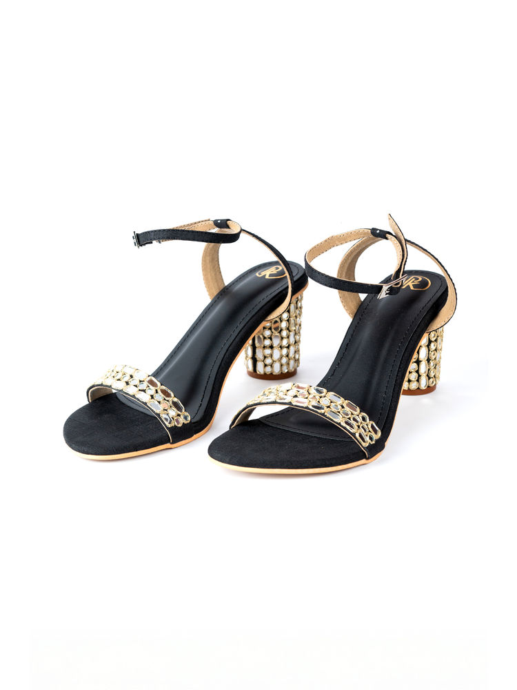 PREET KAUR Nehrin Black Sandal Heels-picture-41