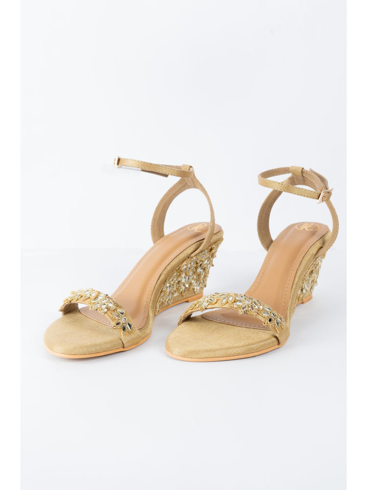 PREET KAUR Zariyah Gold Sandal Heels-image-14