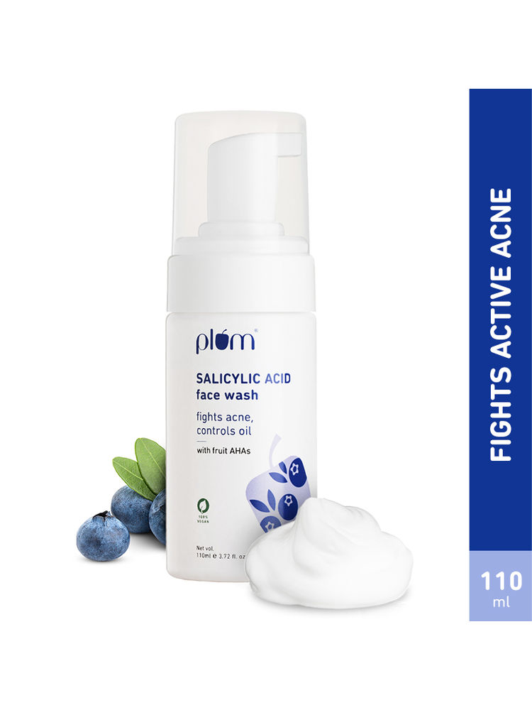 Plum 1% Salicylic Acid Foaming Face Wash - Fights Active Acne & Controls Oil For Smooth Skin-image-41