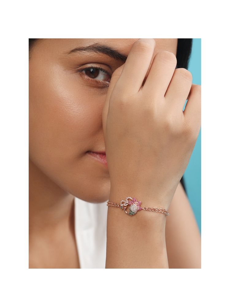 Zavya Peacock Grace Rose Gold Plated 925 Sterling Silver Bracelet-picture-46