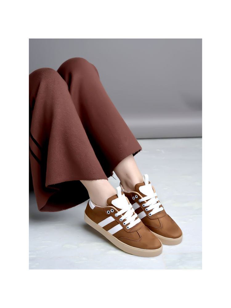 Shoetopia Women Tan Smart Casual Sneakers-picture-28