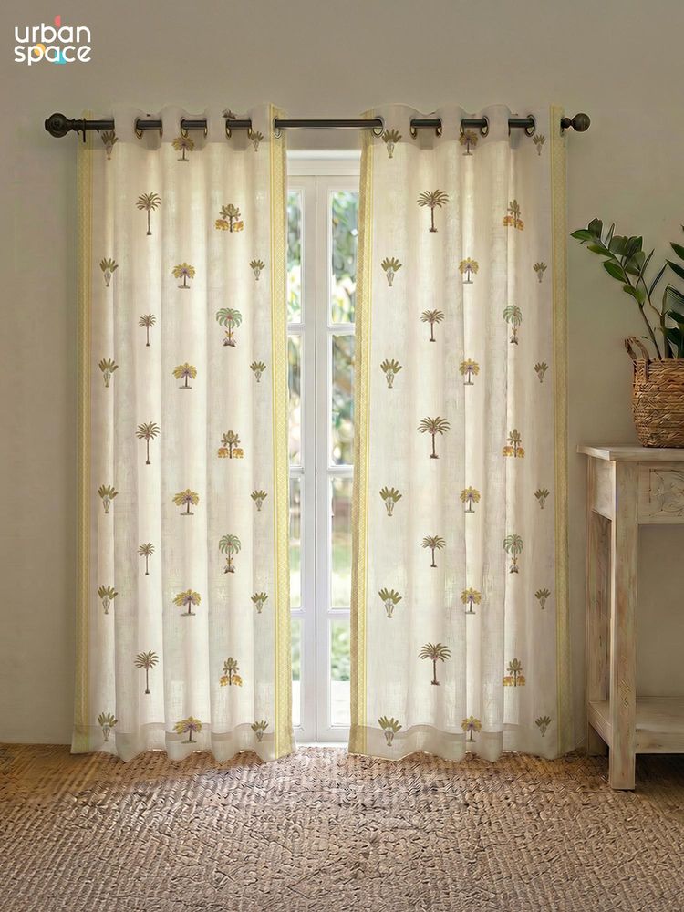 Urban Space 100% Cotton Curtains - Madhavi Yellow-picture-20