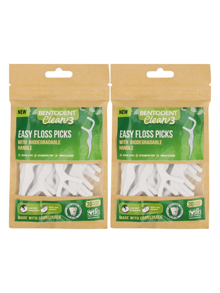 Bentodent Biodegradable Dental Floss Picks - Pack Of 2