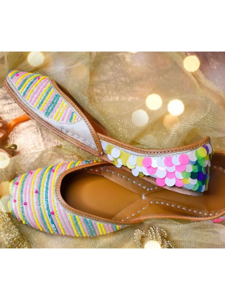 YASSIO Women Myrine Embroidered Multi-Color Juttis-image-16