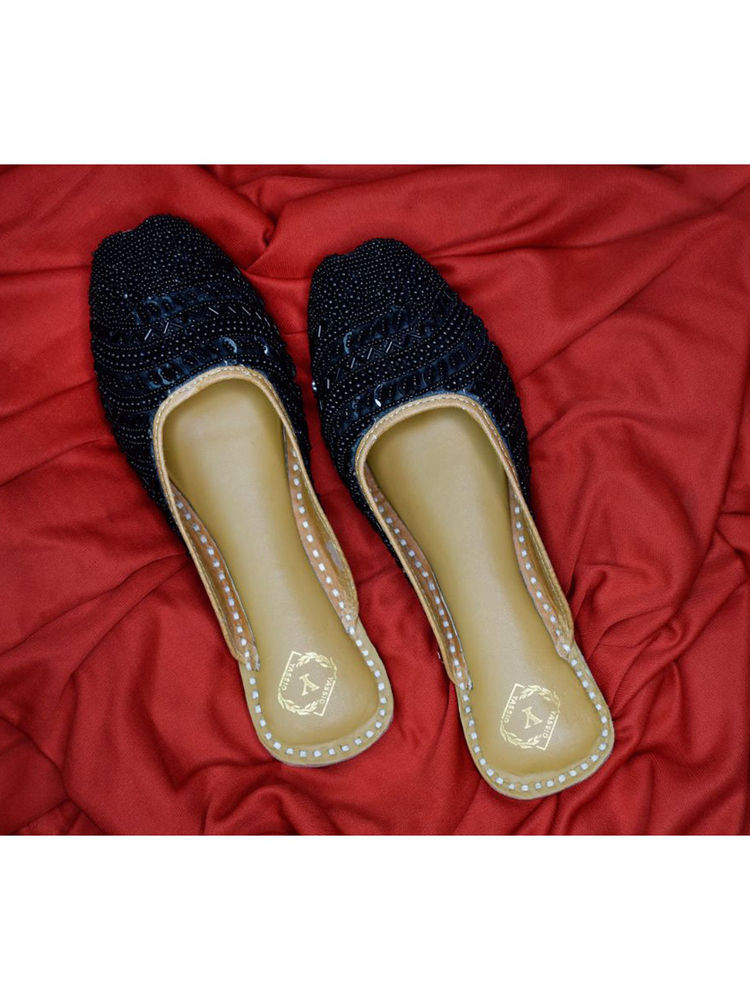 YASSIO Women Daaniaa Black Embroidered Mules-image-46