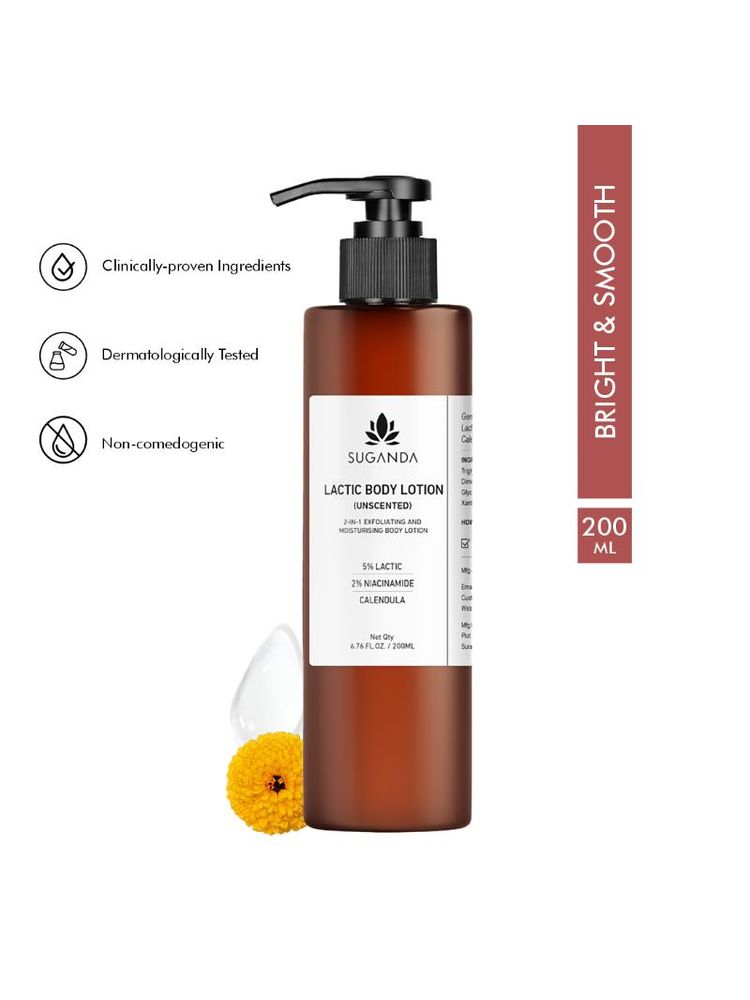 Suganda Lactic Body Lotion with 5% LA,Improves Skin Texture + Reduce Strawberry Legs (Unscented)-picture-15