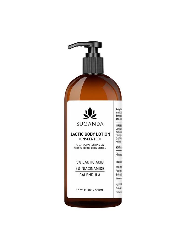 Suganda Lactic Body Lotion with 5% LA, Improves Skin Texture + Reduce Strawberry Legs (Unscented)-picture-12