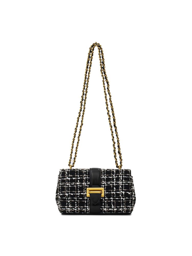 MIRAGGIO Estelle Tweed Crossbody Bag For Women -Black (S)-picture-26