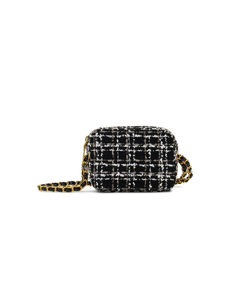 MIRAGGIO Donna Tweed Mini Crossbody Bag For Women -Black (S)-image-44
